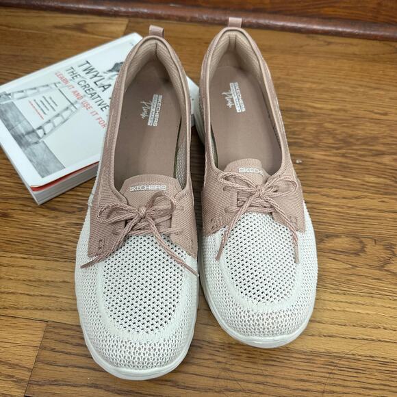 Skechers On-The-Go-Ideal Seas The Day Taupe Natural Boat Shoes - Picture 1 of 8